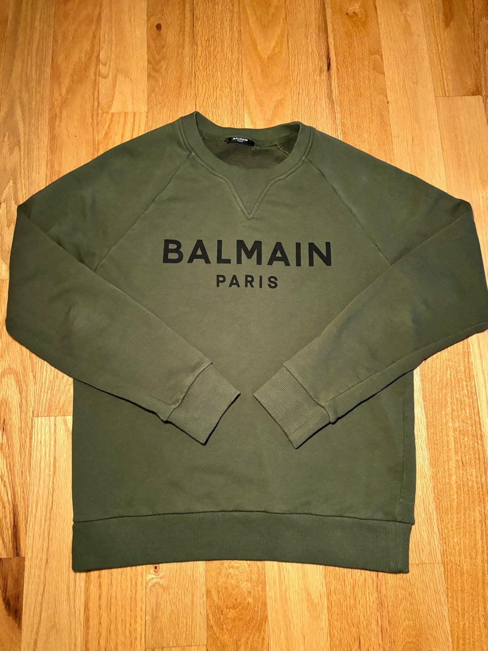 Balmain Logo Green Black Crewneck Sweatshirt 🔥